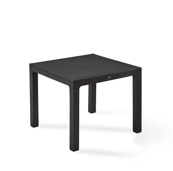 90x90 cm Kahverengi Kare Plastik Bahçe Masası Dayanıklı Dış Mekan Masası