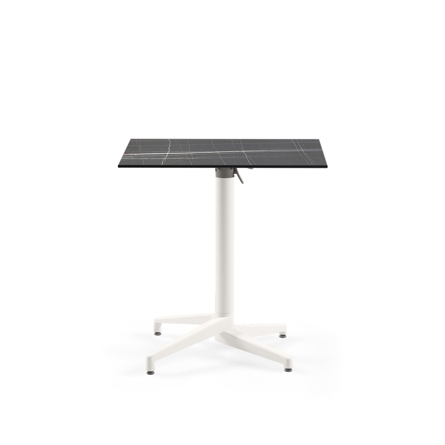 Siyah Mermer Katlanır Compact Cafe Masası 77x77