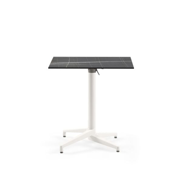 Siyah Mermer Katlanır Compact Cafe Masası 77x77