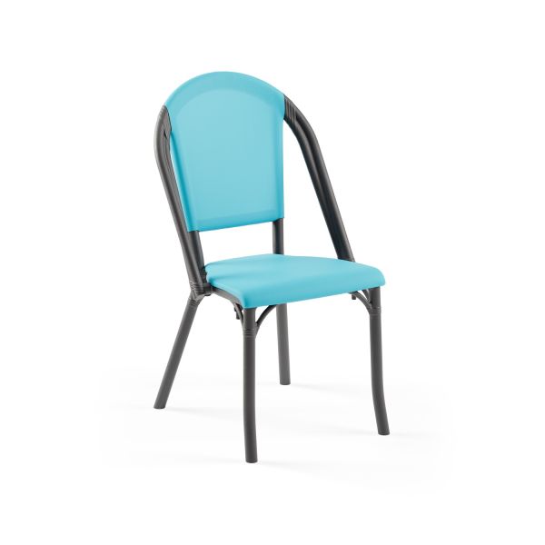 Antrasit Turkuaz Mavi Fileli Dış Mekan Bahçe Sandalyesi