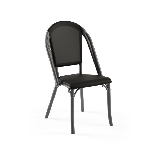 Antrasit Gövde Siyah Fileli Dış Mekan Bahçe Sandalyesi