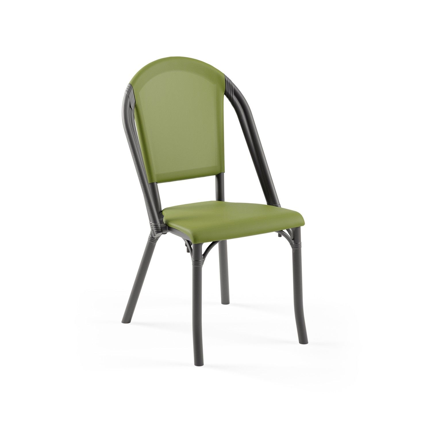 Antrasit Gövde Yeşil Fileli Dış Mekan Bahçe Sandalyesi