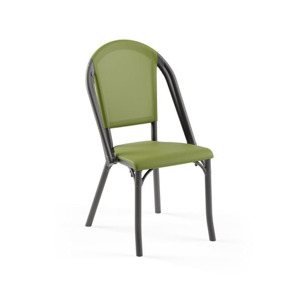 Antrasit Gövde Yeşil Fileli Dış Mekan Bahçe Sandalyesi