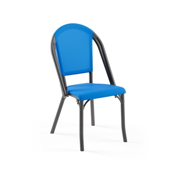 Antrasit Gövde Koyu Mavi Fileli Dış Mekan Bahçe Sandalyesi