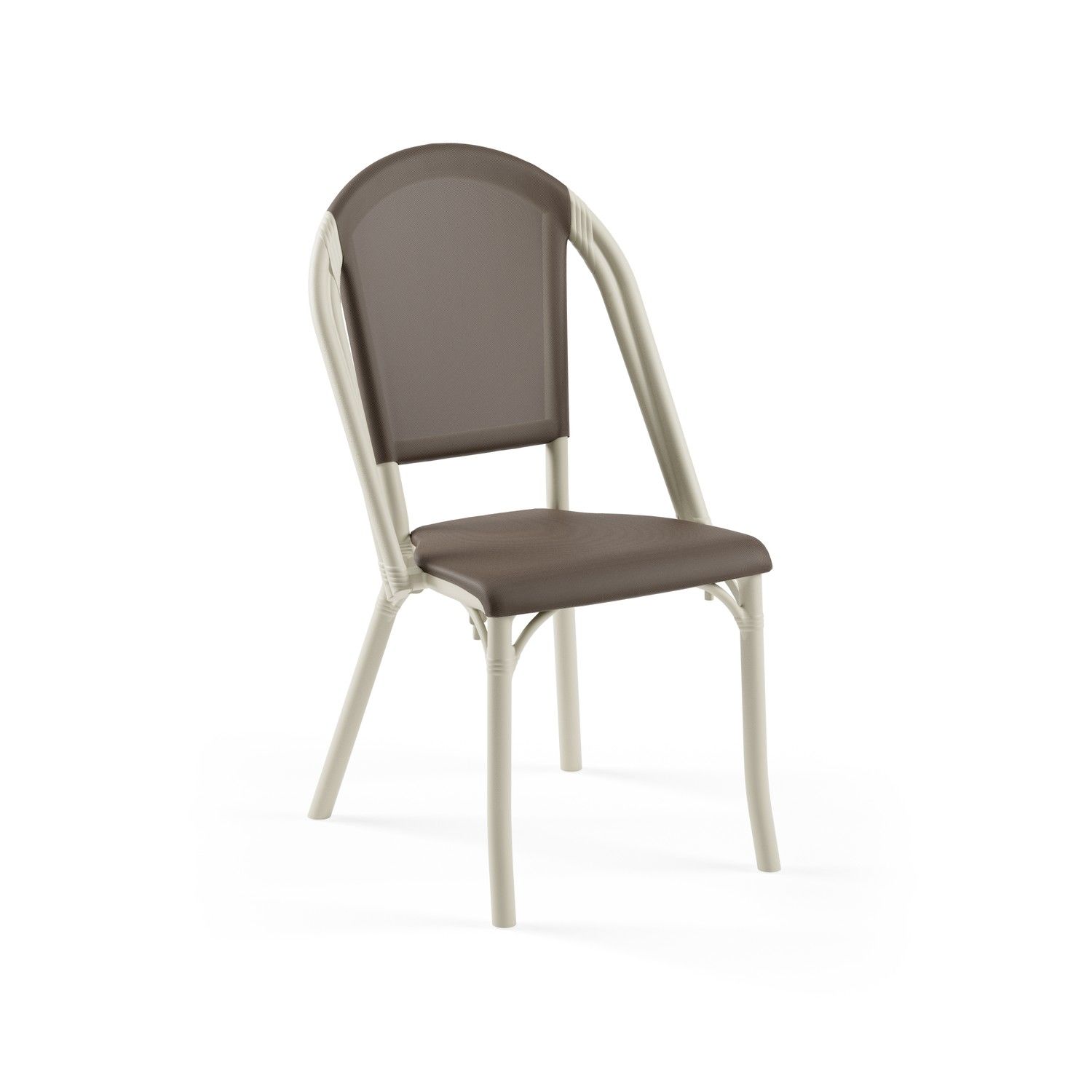 Bej Gövde Altın Siyah Fileli Dış Mekan Bahçe Sandalyesi