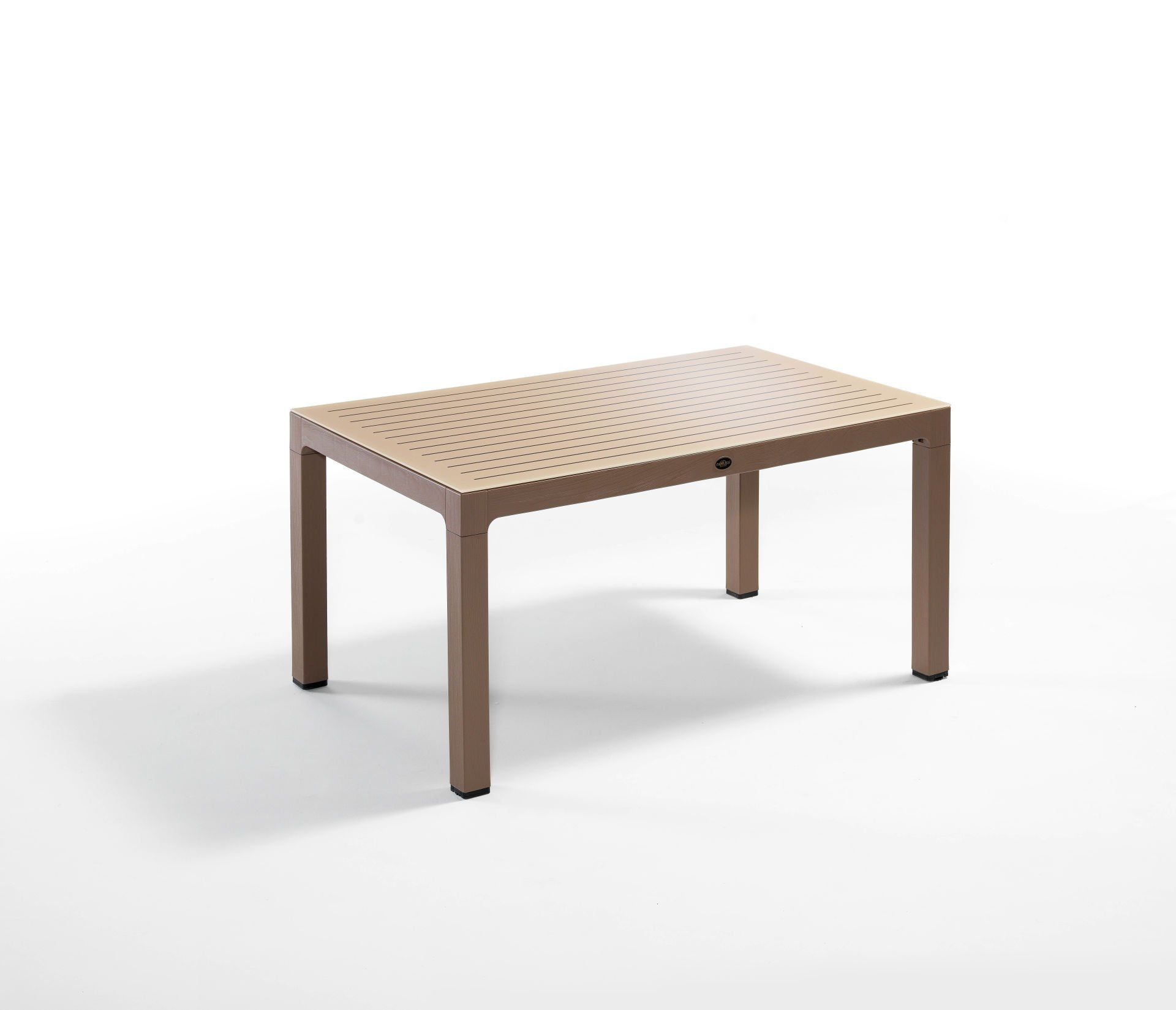 Çöl Kahvesi Rengi Bahçe Masası 150x90 cm Dikdörtgen Temperli Camlı İç ve Dış Mekan Kullanımı