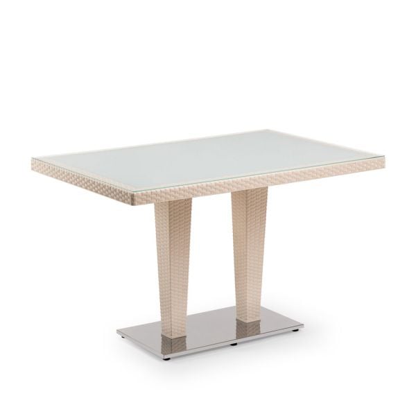 Vizon Renk Paslanmaz Dış Mekan Bahçe Restaurant Masası 120x80.cm