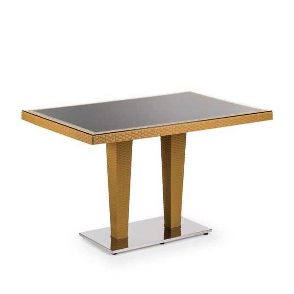 Vizon Renk Paslanmaz Dış Mekan Bahçe Restaurant Masası 120x80.cm