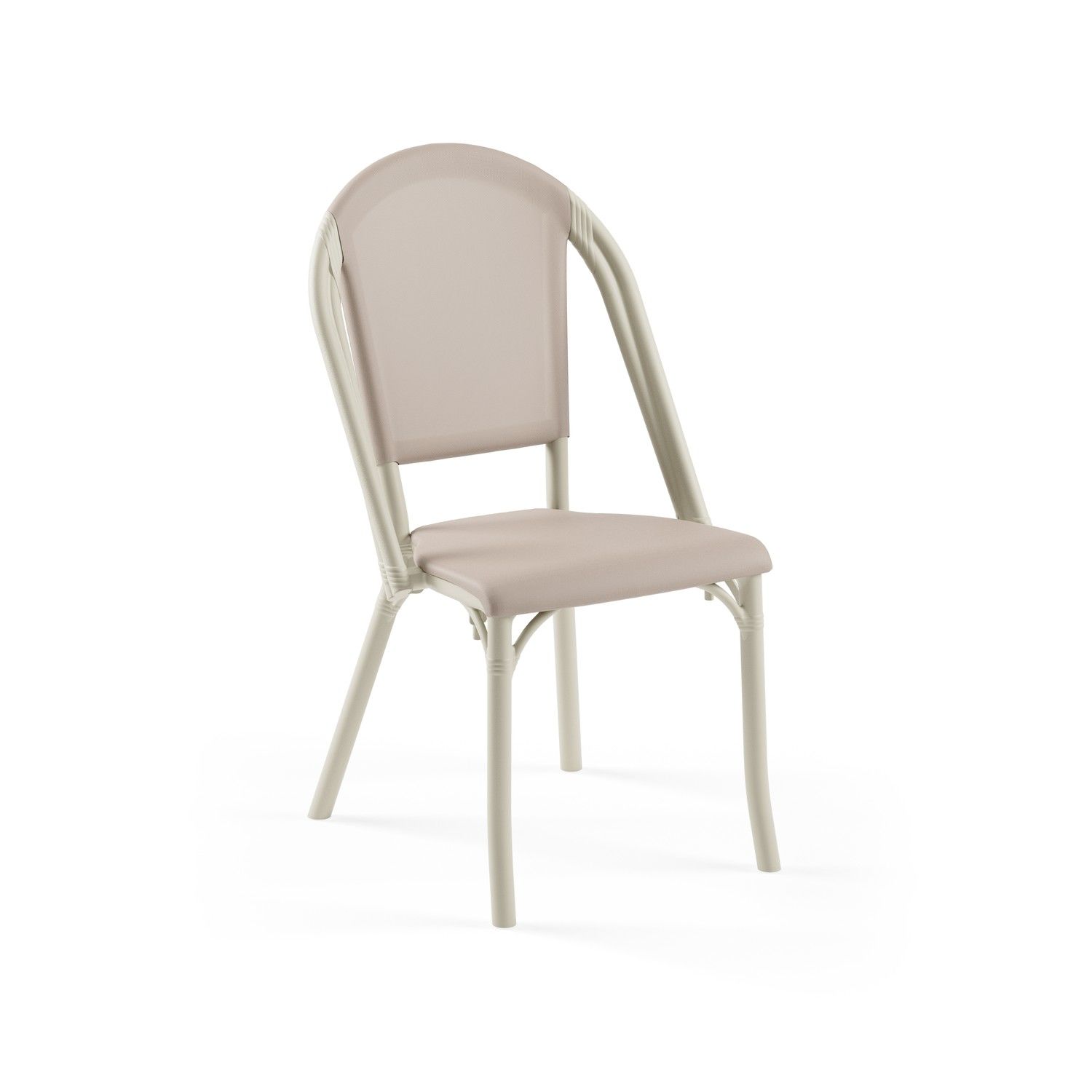 Bej Gövde Keten Fileli Dış Mekan Plastik Bahçe Sandalyesi