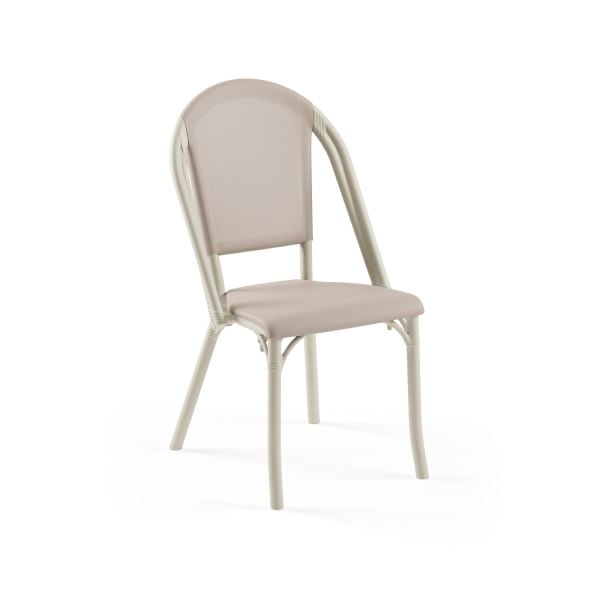 Bej Gövde Keten Fileli Dış Mekan Plastik Bahçe Sandalyesi