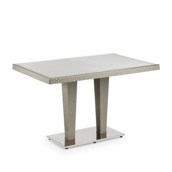 Vizon Renk Paslanmaz Dış Mekan Bahçe Restaurant Masası 120x80.cm