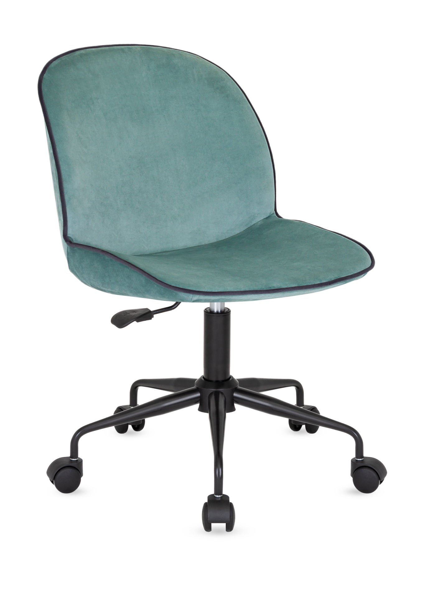 Cumba Ofis Çalışma Sandalyesi - Yükseklik Ayarlı, Ergonomik, Tilt Mekanizmalı, Silinebilir Kumaşlı Siyah Metal Yıldız Ayaklı Ofis Personel Sandalyesi