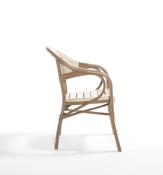 Bambu Çöl Kahvesi ve Cappucino Dış Mekan Bahçe Masa Sandalye Takımı Kare 90x90 cm Mutfak Otel Restoran Kafe Teras ve Balkon İçin Uygun