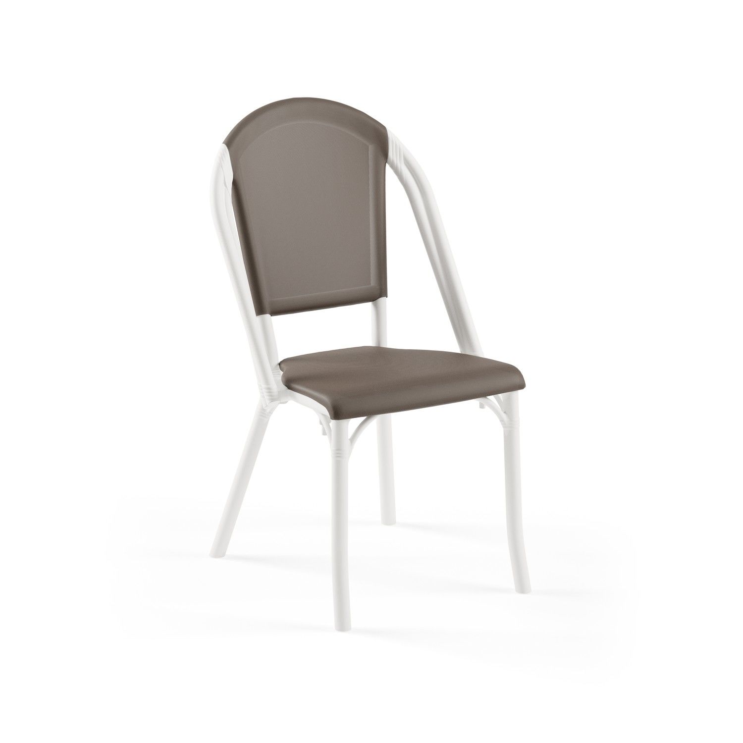 Gövde Beyaz Altın Siyah Fileli Plastik Bahçe Sandalyesi