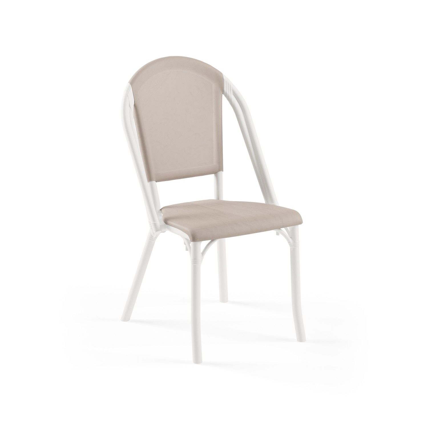 Gövde Beyaz Keten Fileli Plastik Dış Mekan Bahçe Sandalyesi