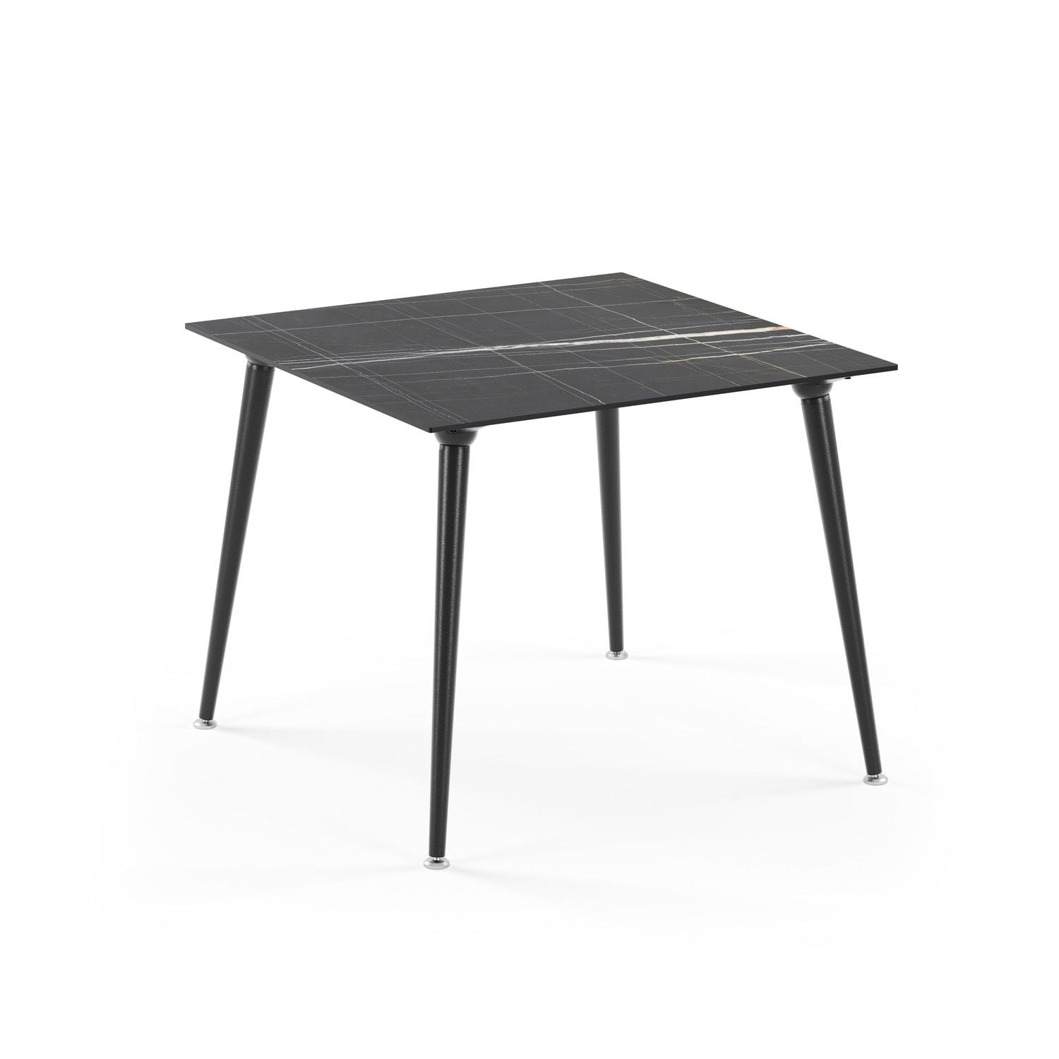 Siyah Mermer Compact Katlanabilir Bahçe Masası 90x90