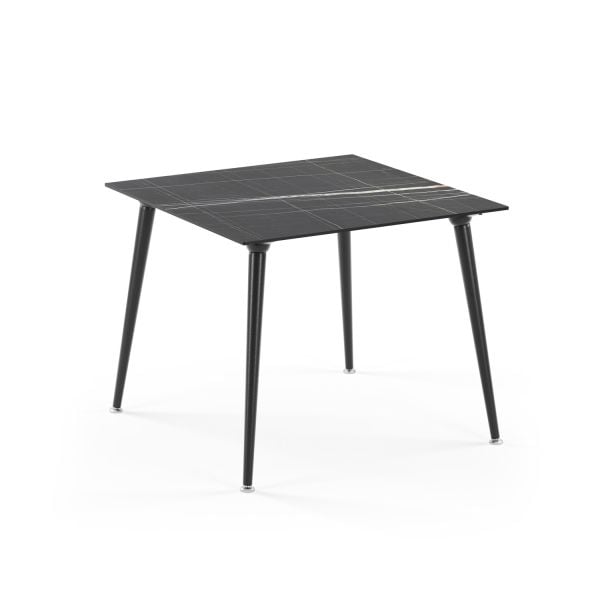 Siyah Mermer Compact Katlanabilir Bahçe Masası 90x90