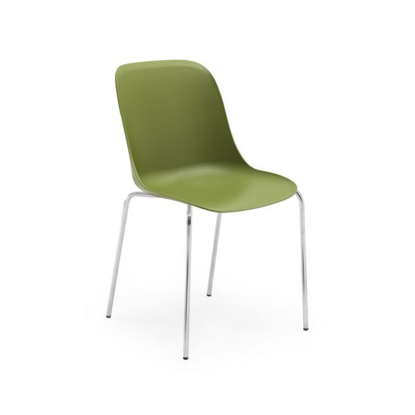 Metal Krom Ayak Modern Bej Mutfak Sandalyesi