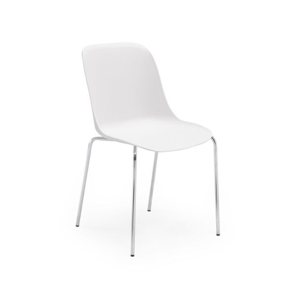 Metal Krom Ayak Modern Bej Mutfak Sandalyesi