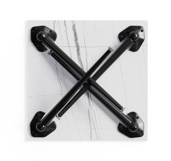 Beyaz Mermer Compact Katlanır Ayaklı Balkon Masası