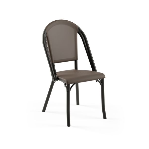 Siyah Fileli Plastik Dış Mekan Bahçe Sandalyesi Yeni Model