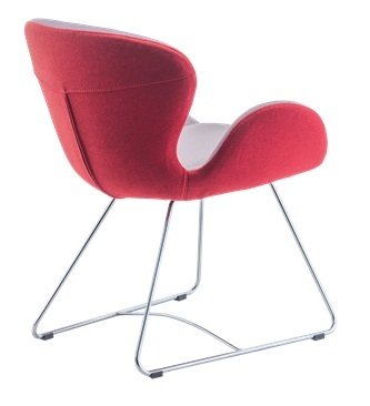 Poyraz Metal Krom Ayak Çift Renk Kırmızı Gri Lobi Bekleme Sandalyesi