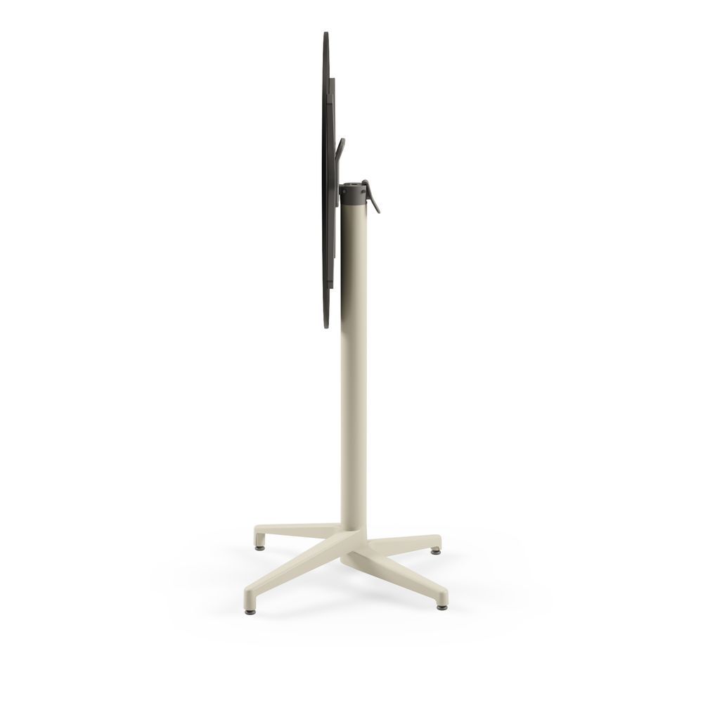Compact Laminat Katlanır Bahçe Bar Masası - 60 cm Yuvarlak Siyah Mermer Desenli, Bej Renk Ayaklı, Paslanmaz Dış Mekan Bar Masa, Yüksek Kaliteli, Dayanıklı ve Uzun Ömürlü