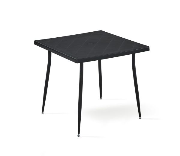Siyah Dış Mekan Bahçe Masa Sandalye Takımı 80x80 cm