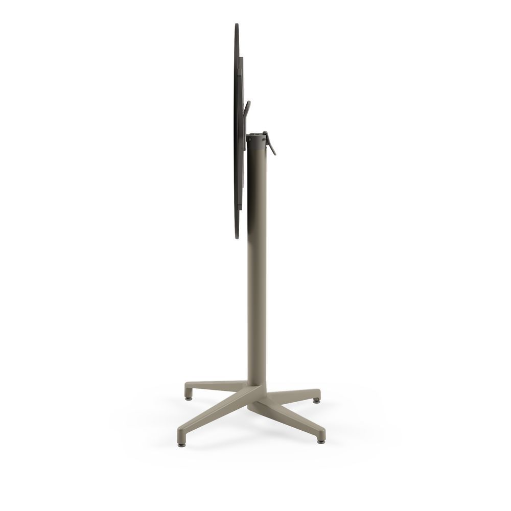 Moon Compact Laminat Katlanır Bar Masası 60 cm Yuvarlak Vizon Renk Ayaklı, Siyah Mermer Desenli, Paslanmaz Dış Mekan Bahçe Bar Masası, Dayanıklı, TSE Belgeli, Uzun Ömürlü, Çizilmeye Karşı Dirençli