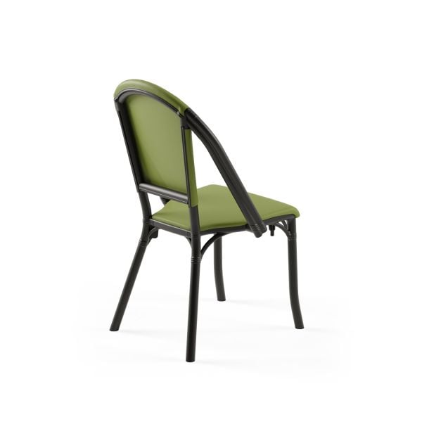 Siyah Gövde Yeşil Fileli Plastik Bahçe Otel Sandalyesi