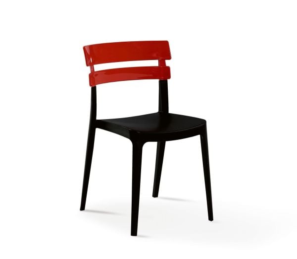 Siyah & Kırmızı 4 Kişilik Bahçe Masa Sandalye Takımı Kare 80x80 cm İç & Dış Mekan Uygun