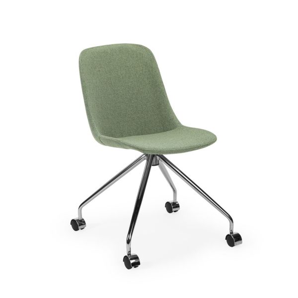 Metal Krom Ayak Yeşil Kumaş Ofis Sandalye
