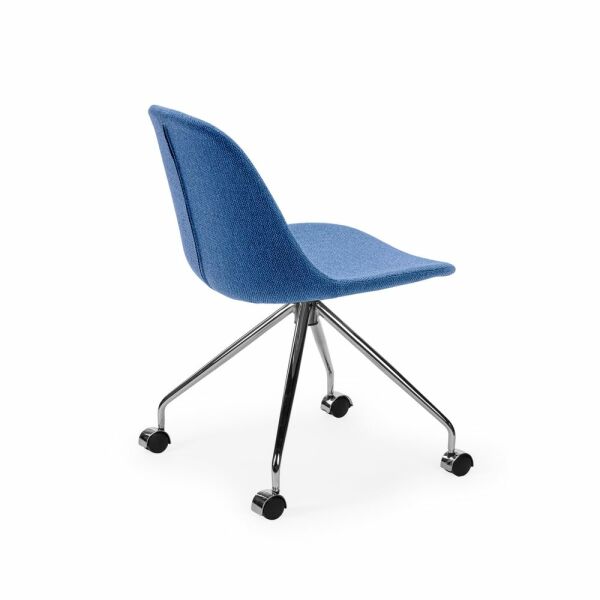 Metal Krom Ayak Mavi Ofis Sandalyesi