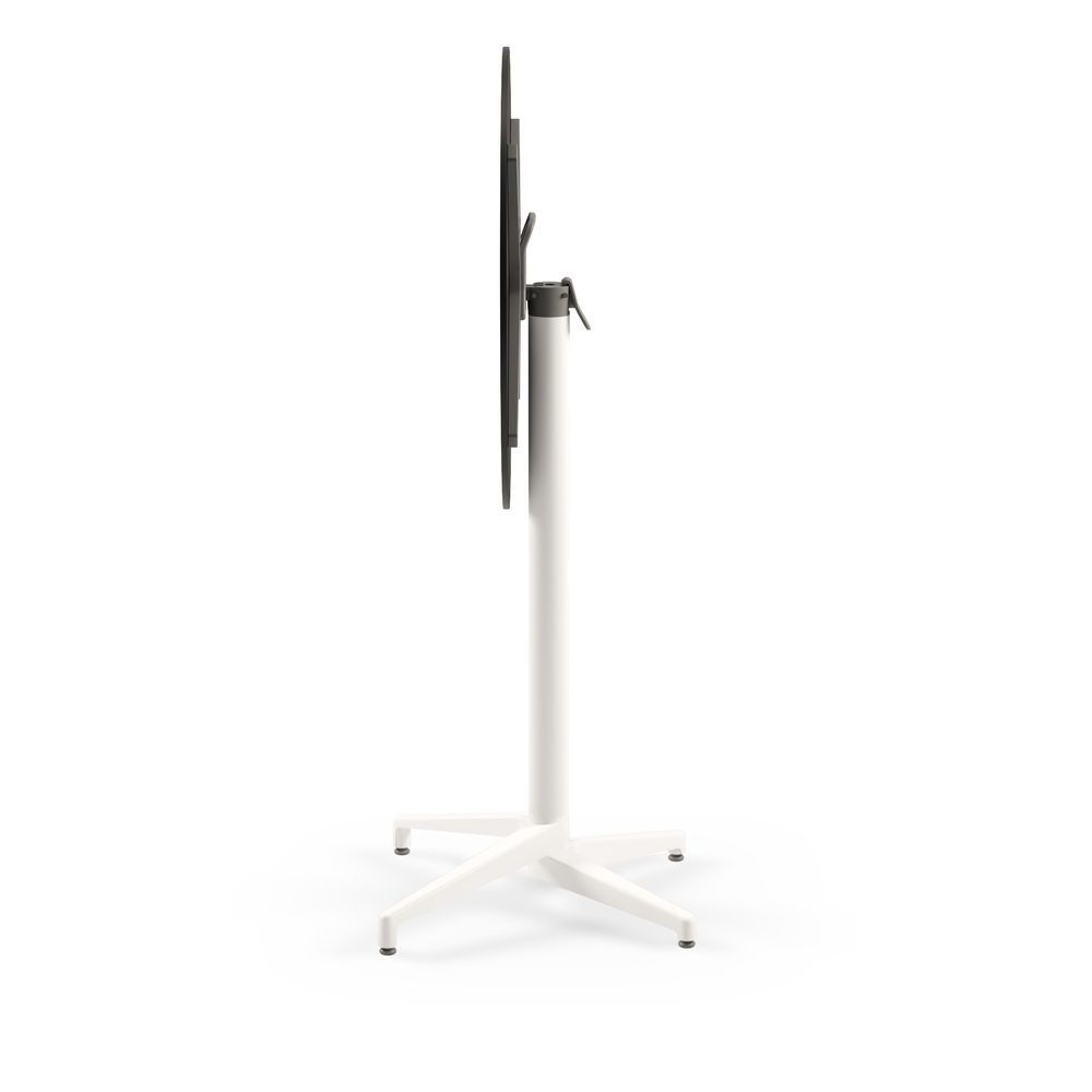 Moon Compact Laminat Katlanır Bar Masası - 70 cm Yuvarlak Beyaz Ayaklı, Siyah Mermer Desenli Paslanmaz Dış Mekan Bahçe Bar Masası, TSE Belgeli, Dayanıklı, Şık ve Fonksiyonel