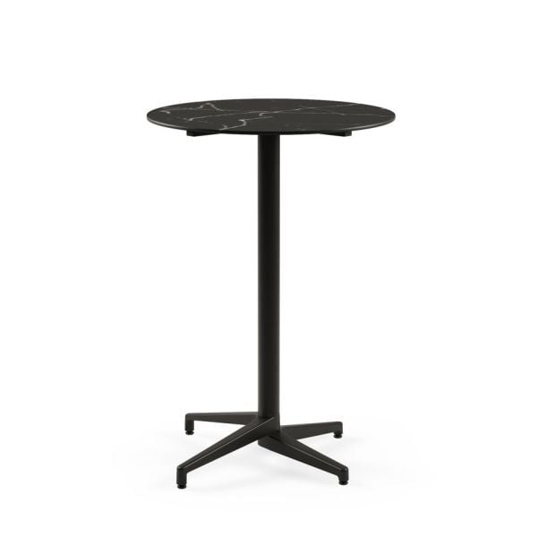 Moon Compact Laminat Katlanır Bar Masası 70 cm Yuvarlak Siyah Renk, Paslanmaz Masa, Dış Mekan Bahçe ve İç Mekan Kullanımı İçin Dayanıklı | TSE Belgeli, Şık ve Ekstra Sağlam Tasarım