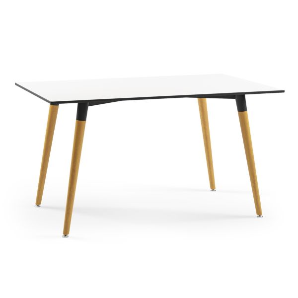 Ahşap Ayaklı Beyaz Compact Yemek Masası 90x150