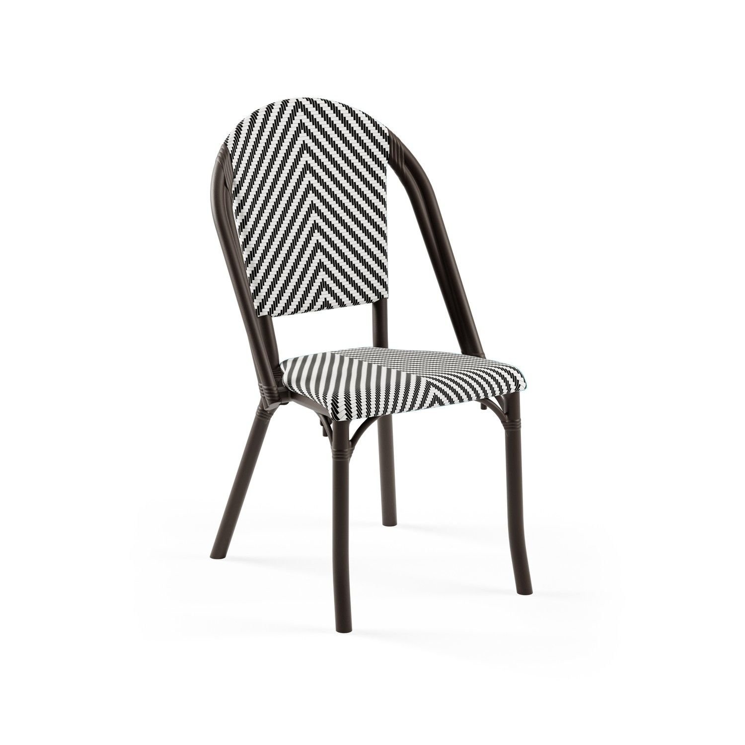 Venge Siyah Beyaz Fileli Bahçe Sandalyesi | İstiflenebilir