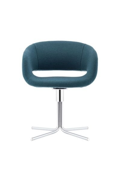 Elegant Metal krom Ayak Petrol Mavisi Kaşe Kumaş Modern Bekleme Sandalyesi