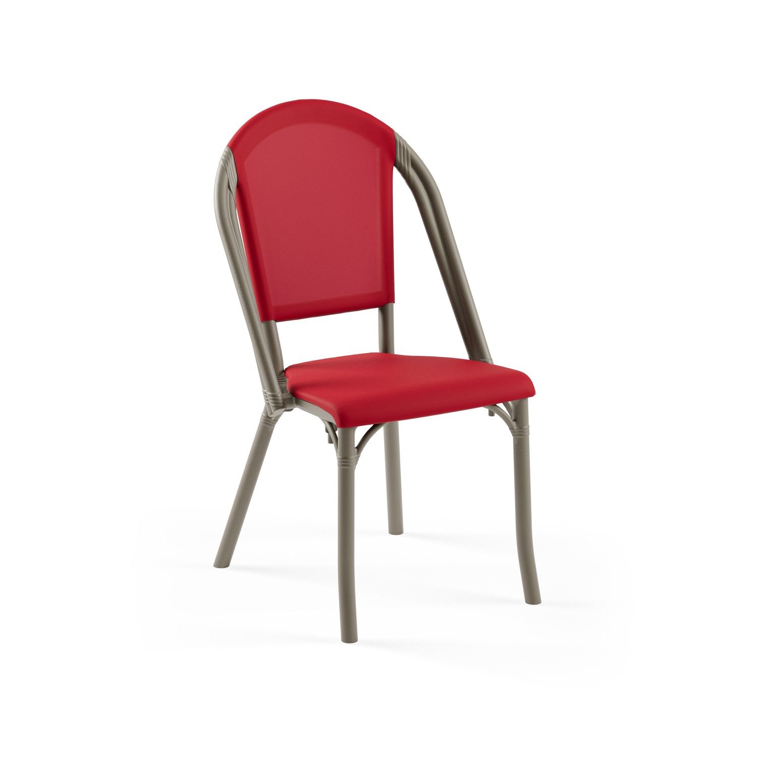 Vizon Kırmızı Fileli Dış Mekan Bahçe Sandalye İstiflenebilir