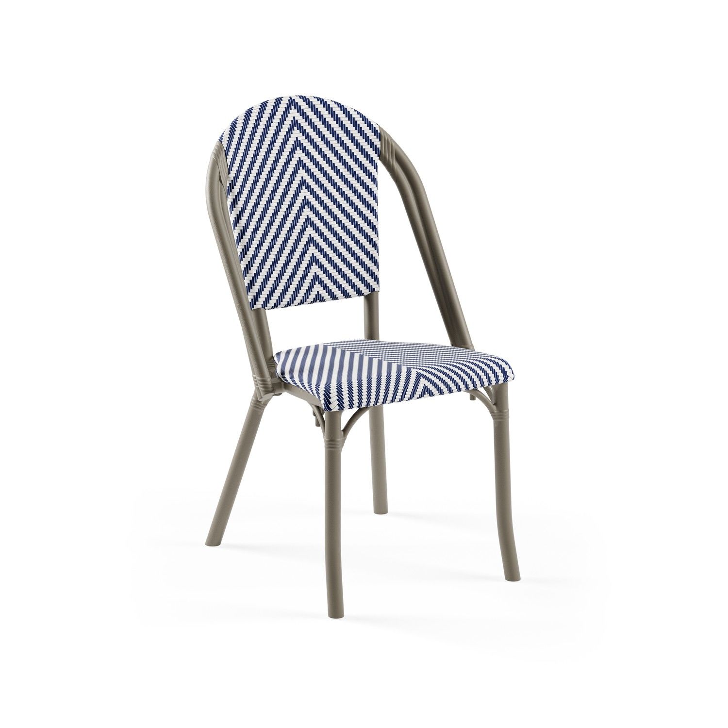 Vizon Mavi Beyaz Fileli Plastik Dış Mekan Bahçe Sandalyesi