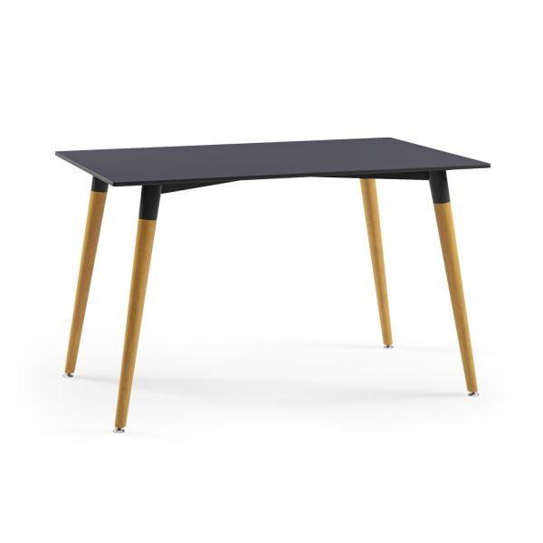 Ahşap Ayak Antrasit Compact Laminat Cafe Masa 77x120