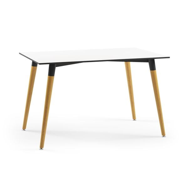 Ahşap Ayak Beyaz Compact Laminat Otel Masa 77x120