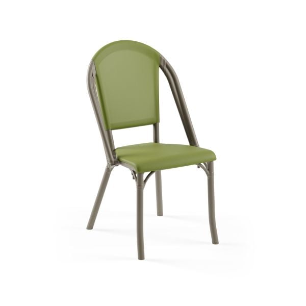 Vizon Yeşil Fileli Plastik Dış Mekan Bahçe Sandalyesi