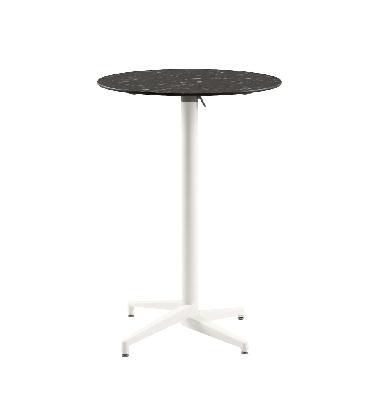 Moon Compact Terrazzo Laminat Katlanır Bar Masası 70 cm Yuvarlak Beyaz, Paslanmaz, Dış Mekan Bahçe ve Kafe Kullanımı İçin Dayanıklı, TSE Belgeli