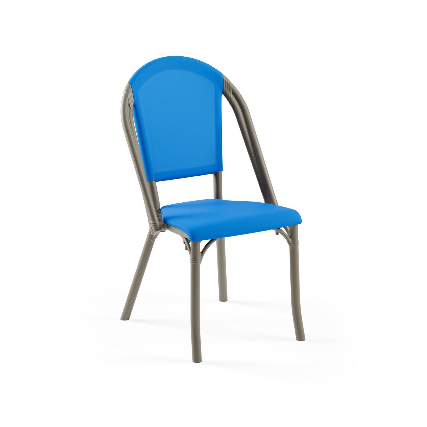 Vizon Koyu Mavi Fileli Plastik Bahçe Sandalyesi