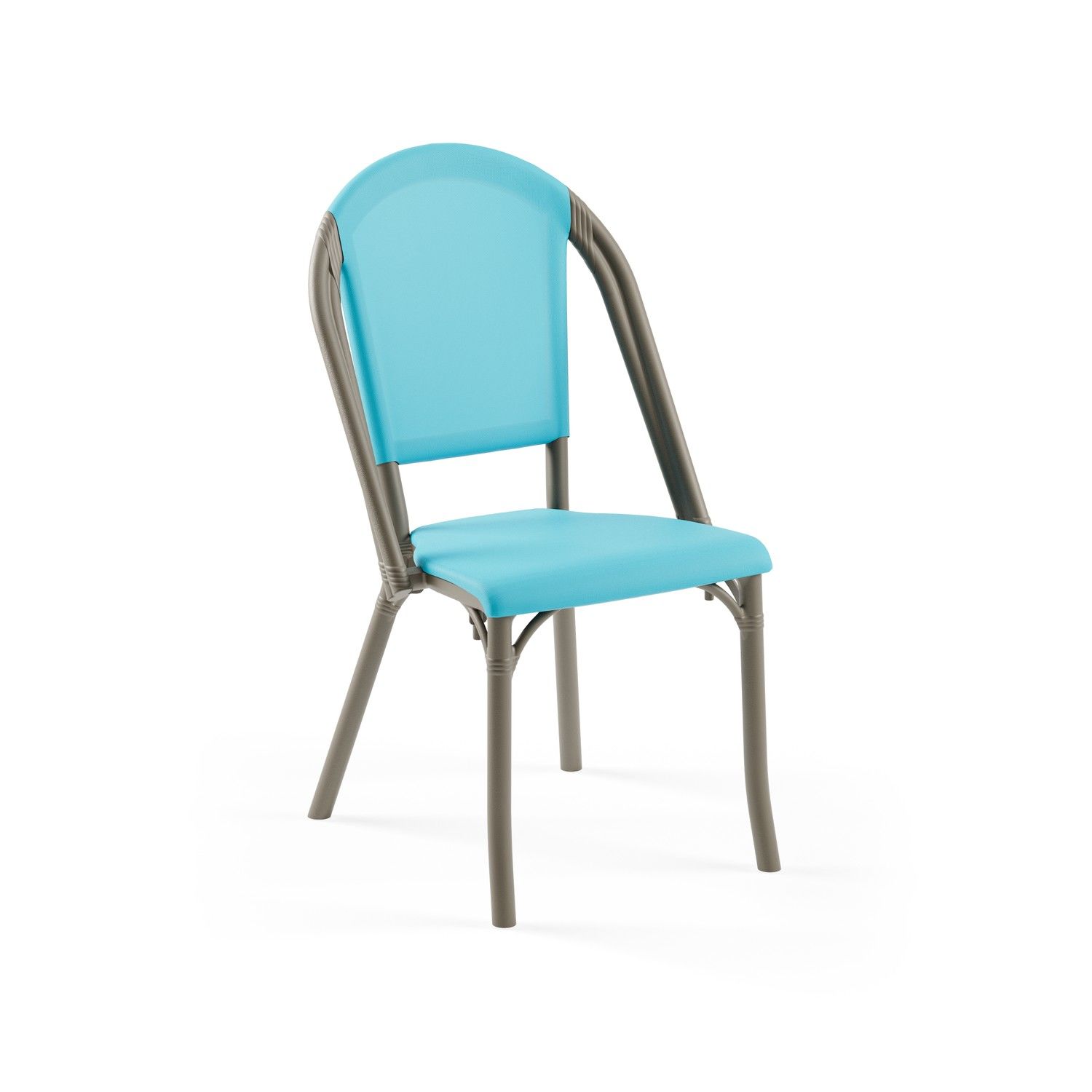 Vizon Turkuaz Mavi Fileli Plastik Bahçe Sandalyesi