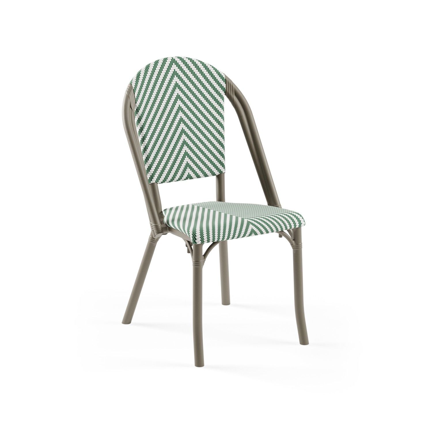 Vizon Yeşil Beyaz Fileli Plastik Bahçe Sandalyesi