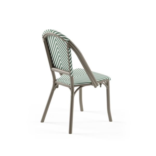 Vizon Yeşil Beyaz Fileli Plastik Bahçe Sandalyesi