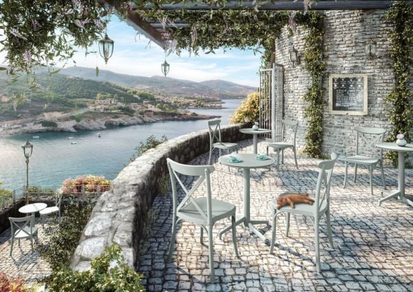 2 KİŞİLİK BAYAZ DIŞ MEKAN BAHÇE MASA SANDALYE TAKIMI