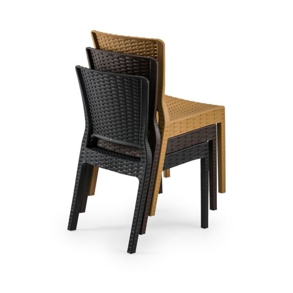 Bej Dış Mekan Bahçe Masa Sandalye Takımı 6 Kişilik 120x80